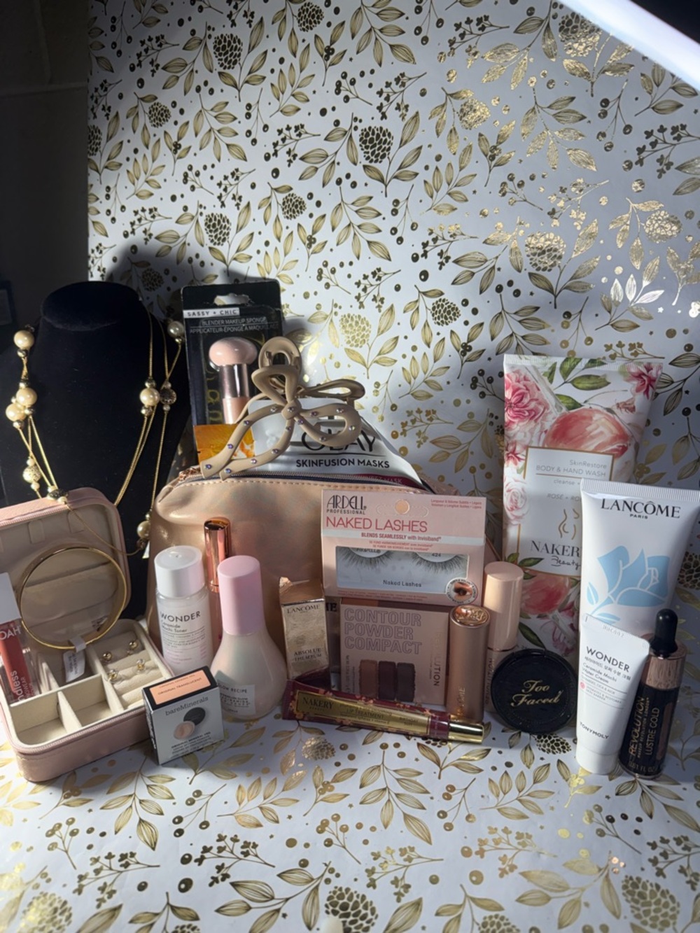 Lancome Beauty Collection with Gold Bag